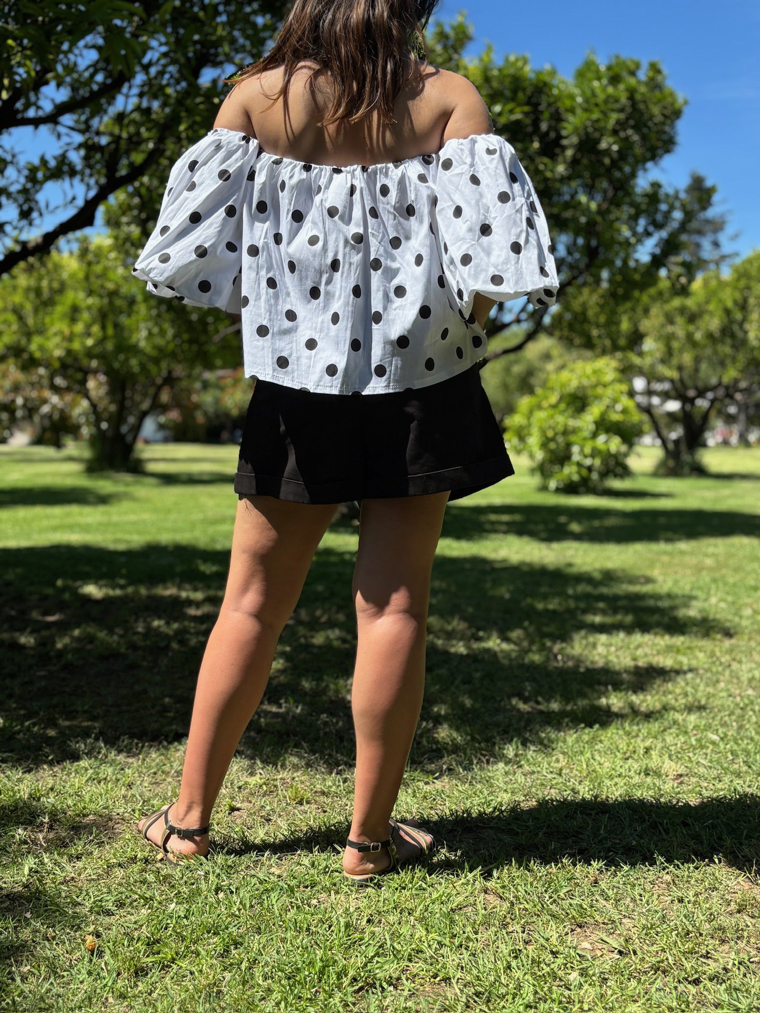 Top POLKA blanc